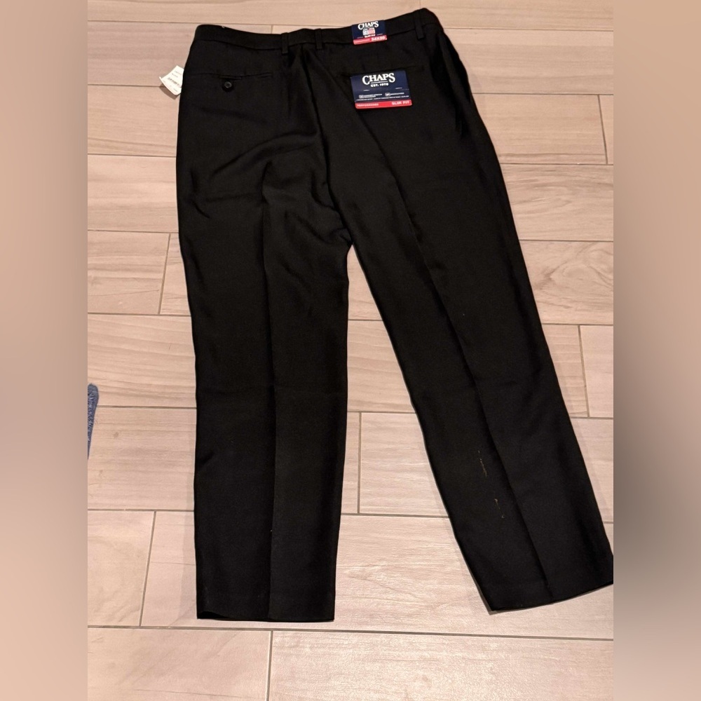 Chaps Classic Black Men's Dress Pants NEW 34x30